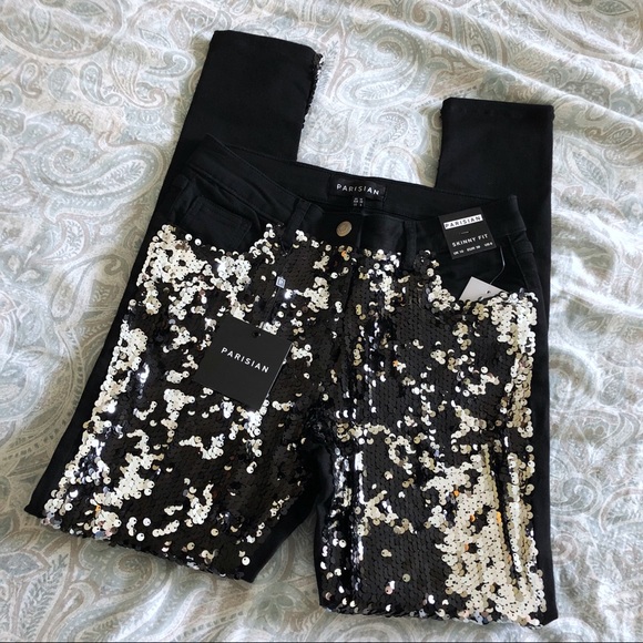 ASOS Denim - ASOS Sequin Black Skinny Jeans 6